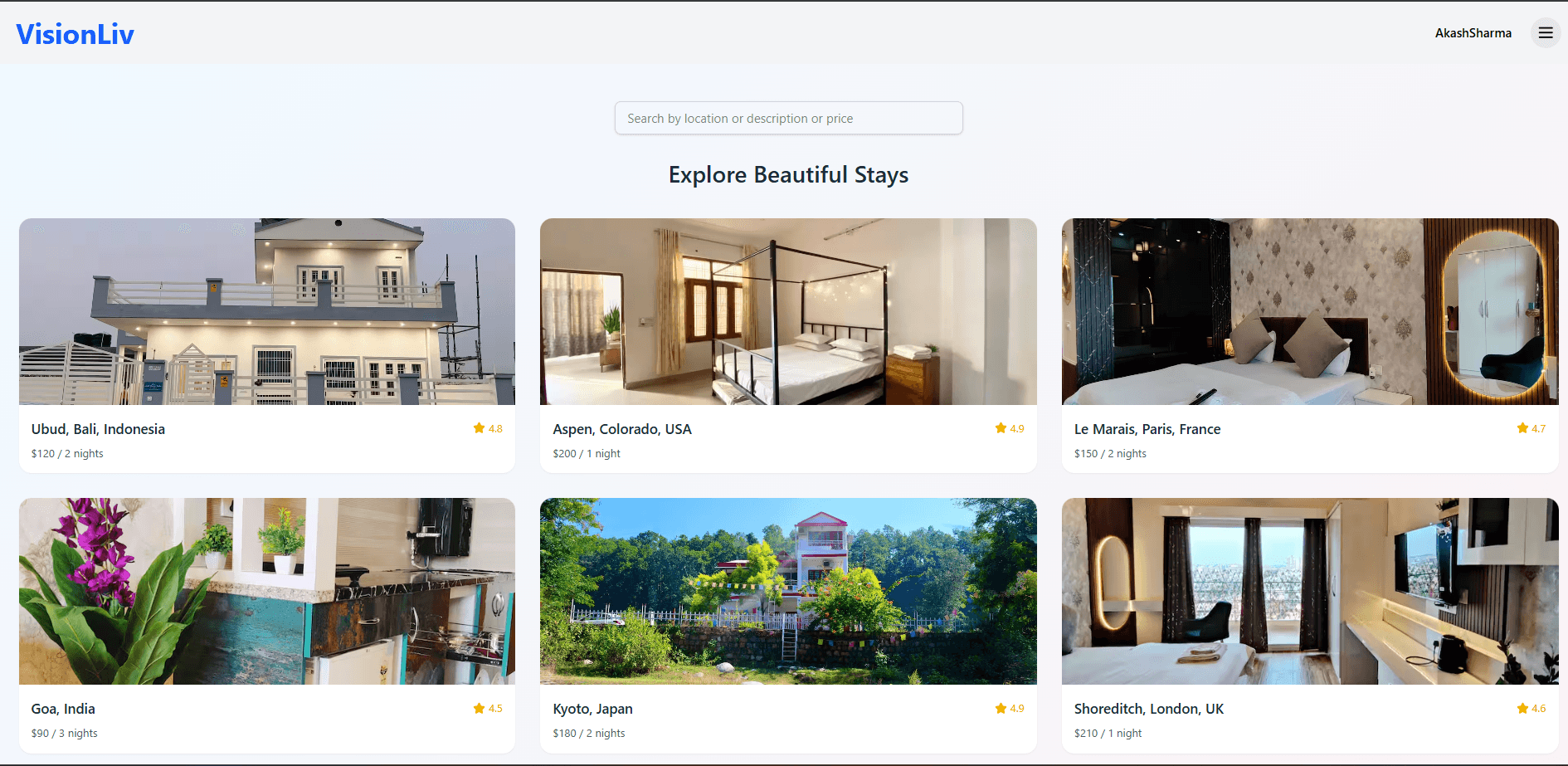 VisionLiv — A Property Lending / Renting website 